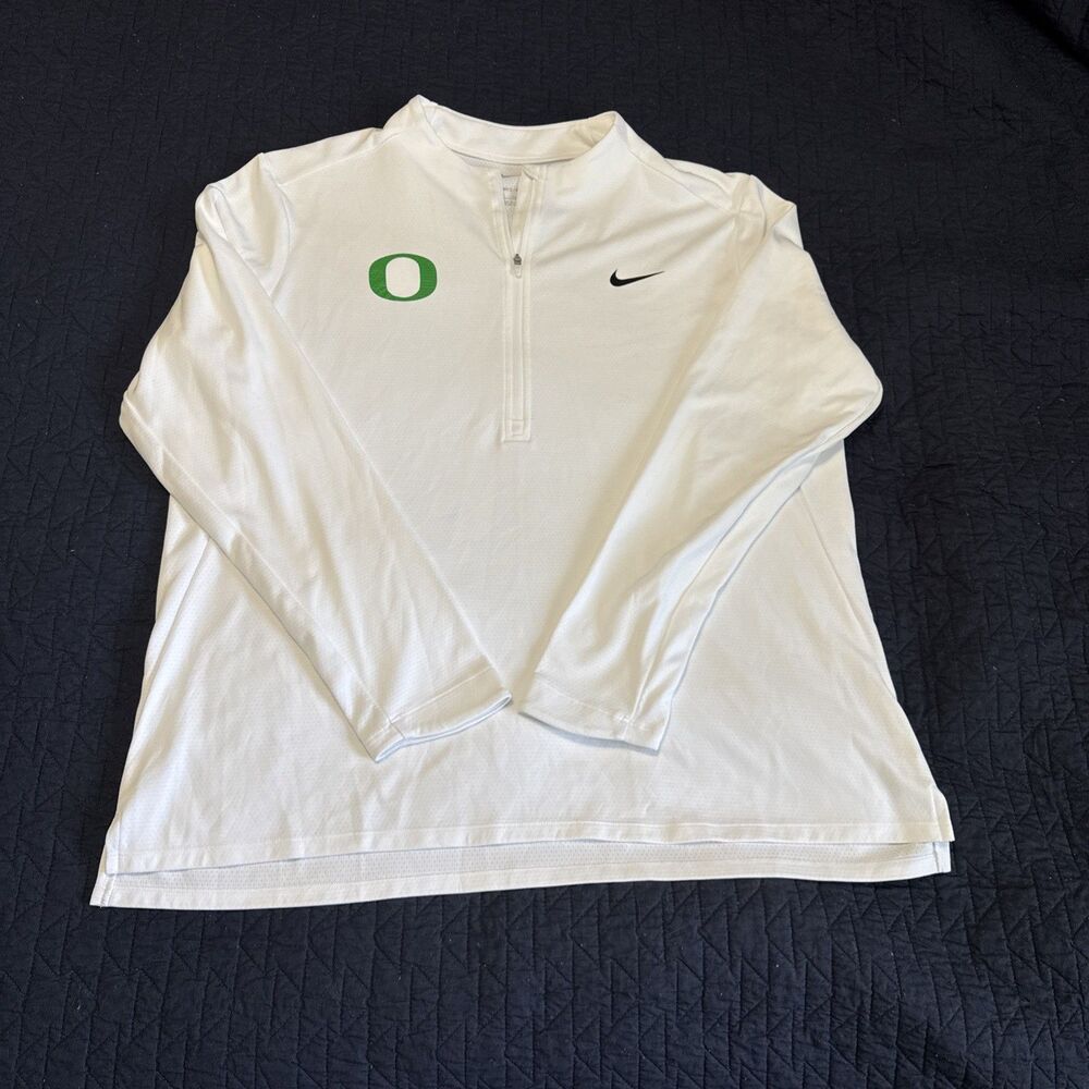 Nike Oregon Ducks Pullover Collarless White Size XL EUC